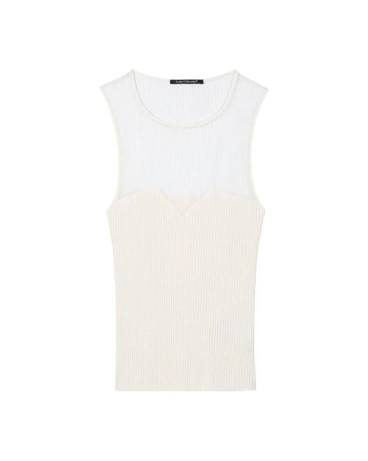 Luisa Cerano White Sleeveless Tops
