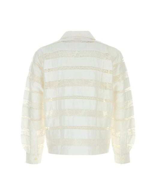Bode Overhemden ,Katoen Kant Tennis Shirt in het White voor heren
