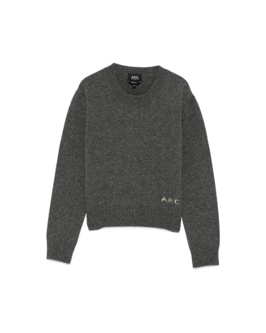 A.P.C. Gray Round-Neck Knitwear