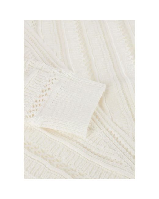 Suncoo White Round-Neck Strickwaren