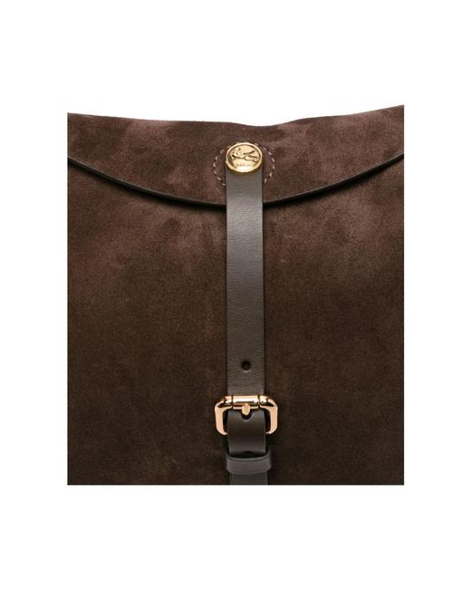 Etro Suede Schoudertas in het Brown