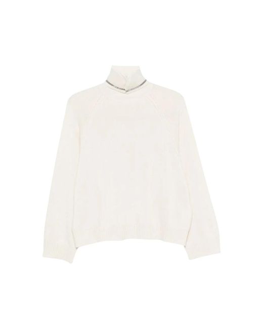 Brunello Cucinelli Pullover Met Col in het White