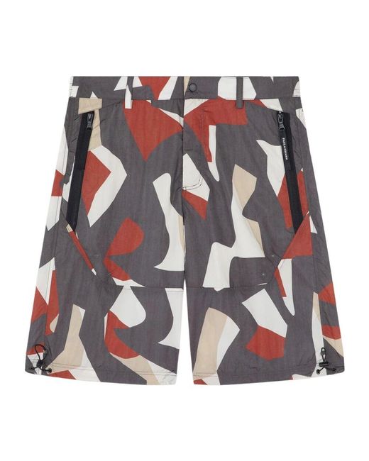 Paul & Shark Weiße nylon regular fit shorts in Red für Herren