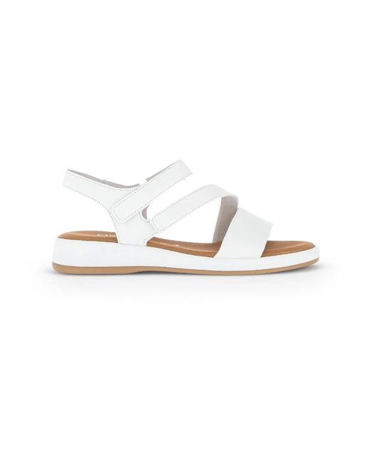 Gabor Schoenen ,Wit ,Leer Witte Leren Sandalen in het White