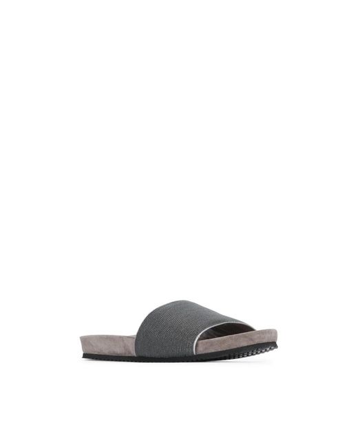 Brunello Cucinelli Gray Sliders