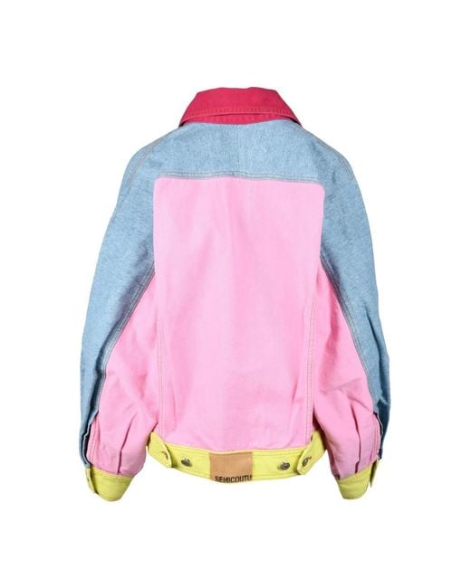 Semicouture Pink Patchwork Baumwolljacke
