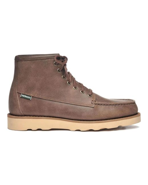 Sebago Brown Lace-Up Boots for men