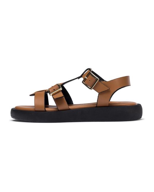 Flat Sandals di Wonders in Brown