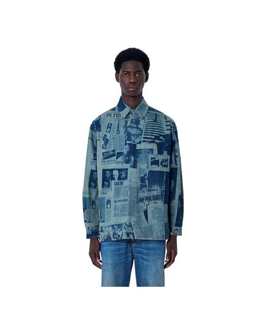 Jean Paul Gaultier Blue Denim Shirts for men
