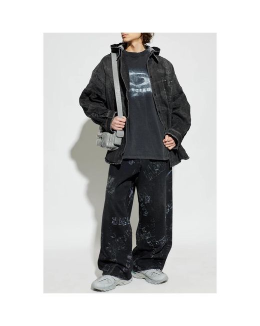 Balenciaga Gray Denim Jackets for men