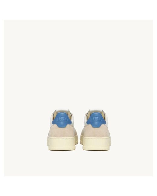 Autry Natural Vintage low-top sneakers in weiß und blau aus wildleder und leder
