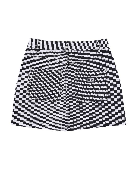 Obey Zwart Multi Mini Rok Met Zakken in het Black