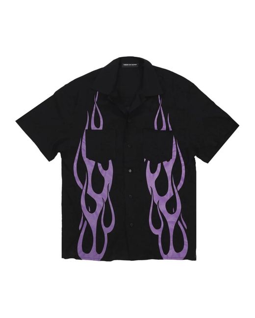 Vision Of Super Black Short Sleeve Shirts for men