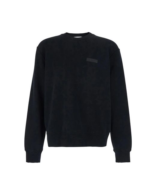 Givenchy Hoodies & Sweatvesten ,Zwart ,Katoen Zwart Sweatshirt Met Ronde Hals En Logopatch Op De Voorkant Van Katoen Voor in het Blue voor heren