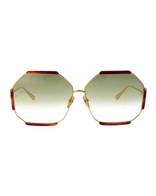 Linda Farrow Metallic Margot sonnenbrille für stilvollen sonnenschutz