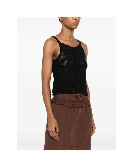 DUNST Black Sleeveless Tops