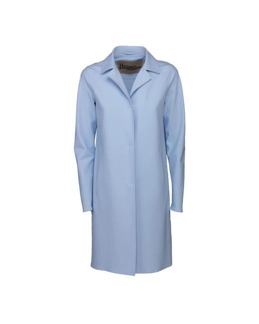 Herno Blue Single-Breasted Coats
