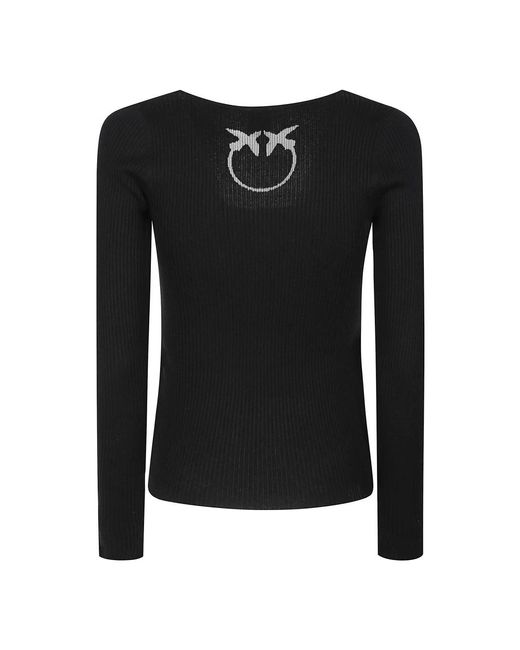 Round-Neck Knitwear Pinko de color Black