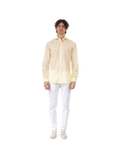 Barba Napoli Yellow Formal Shirts for men