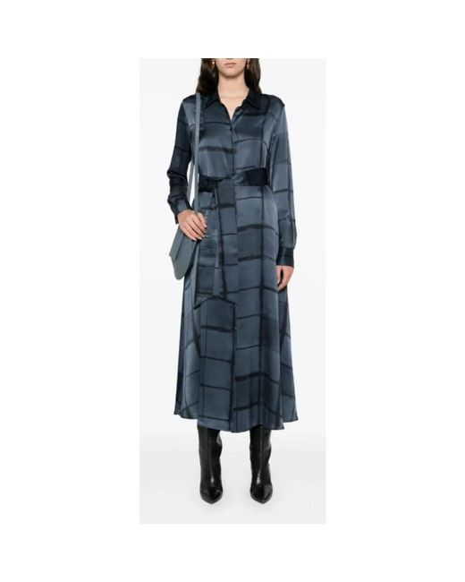 Kiton Blue Silk Maxi Dress