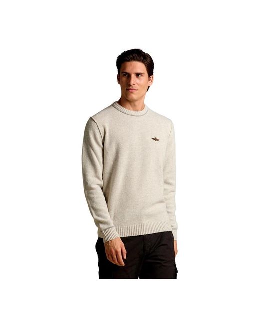 Aeronautica Militare Natural Round-Neck Knitwear for men