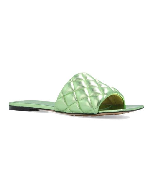 Bottega Veneta Green Sliders