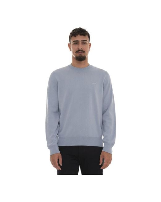 Boss Gray Round-Neck Knitwear for men