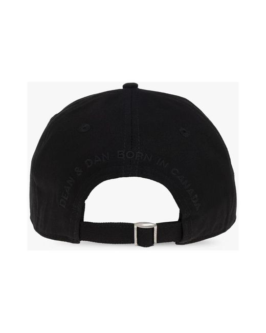 DSquared² Accessoires ,Zwart ,Katoen D2 Patch Baseball Cap in het Black voor heren