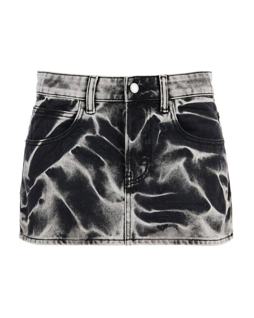 Alexander Wang Black Säuregewaschener denim minirock