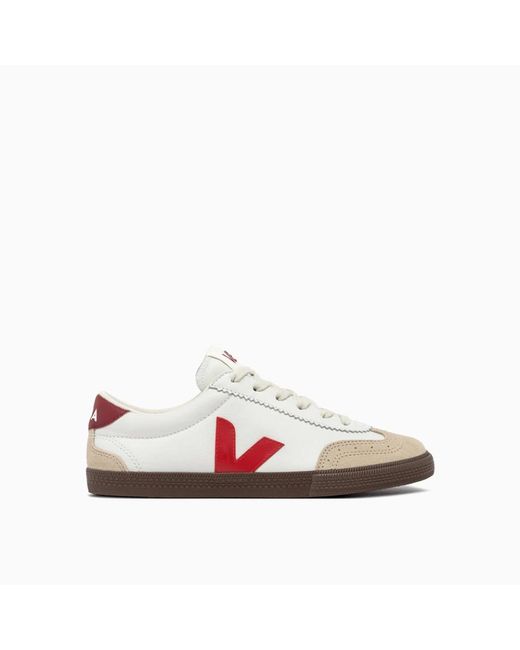 Veja White Weiche leder volley sneakers