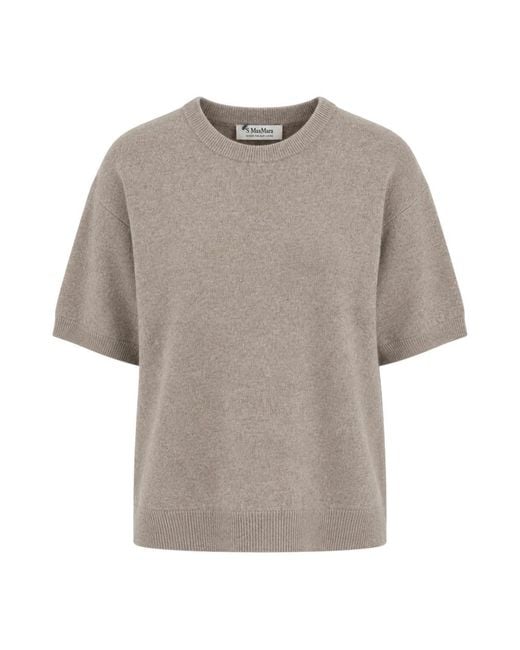 Max Mara Gray Round-Neck Knitwear