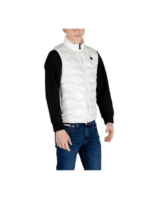 Blauer Witte Mouwloze Rits Gilet in het Blue voor heren