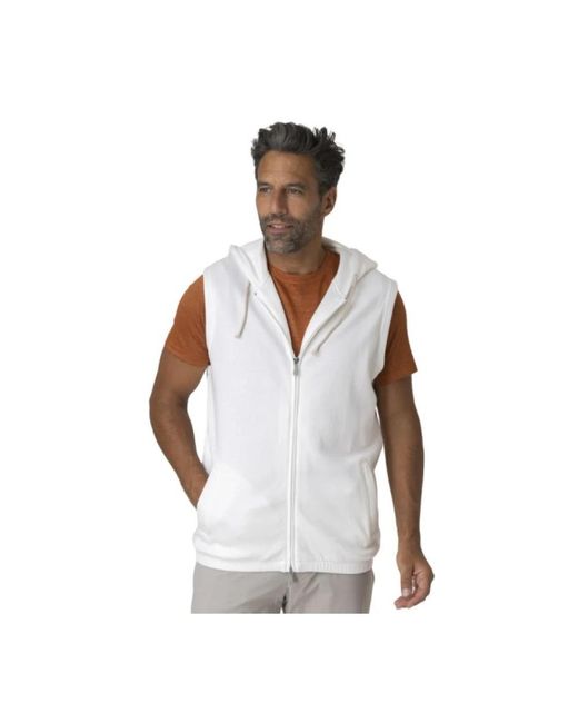 Eleventy Jassen ,Wit ,Katoen Mouwloze Hoodie in het White voor heren