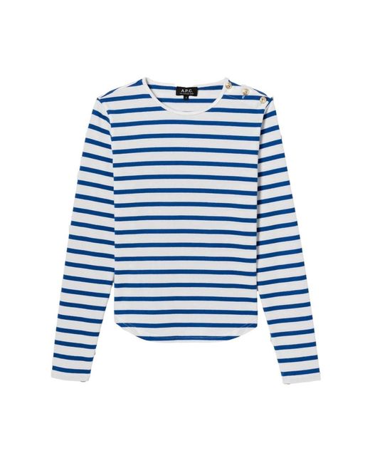 A.P.C. Blue Long Sleeve T-Shirts