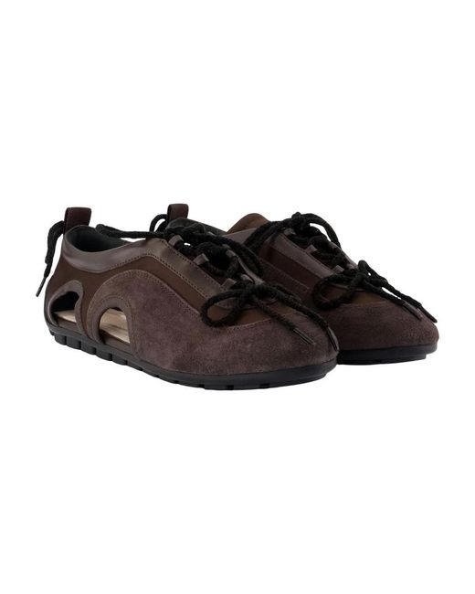 Simone Rocha Brown Cutout Grip Trainers