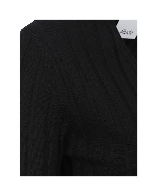 Allude Black V-Neck Knitwear
