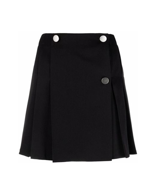 Falda plisada de gabardina de lana negra Bottega Veneta de color Black