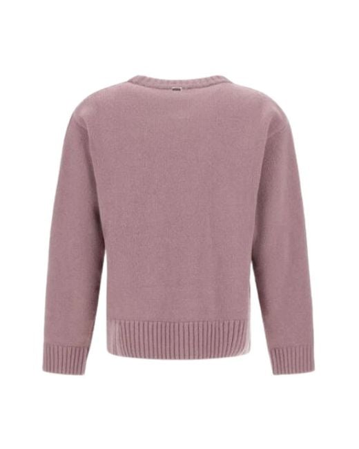 Herno Purple Round-Neck Knitwear