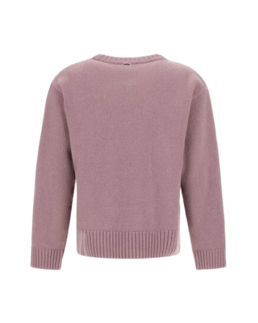 Herno Round-Neck Knitwear in het Purple