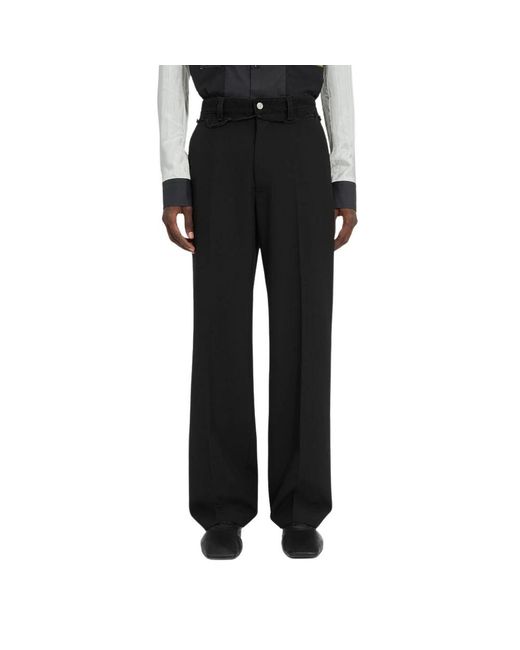 MM6 by Maison Margiela Black Wide Trousers for men
