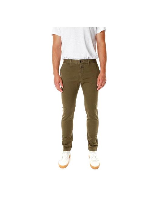 Closed Broeken ,Groen ,Katoen Slim Fit Chino Broek in het Green voor heren