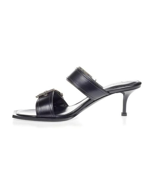 McQueen White Heeled Mules