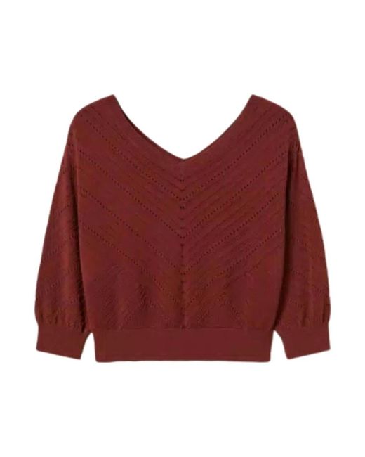 Twinset Red V-Neck Knitwear
