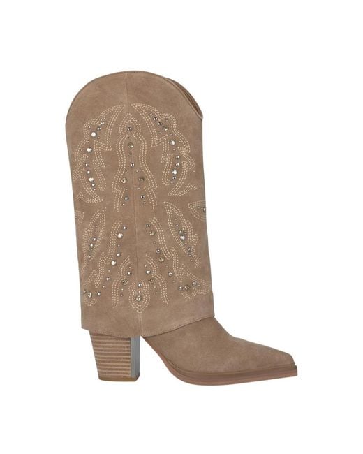Alma En Pena. Brown Cowboy & Biker Boots