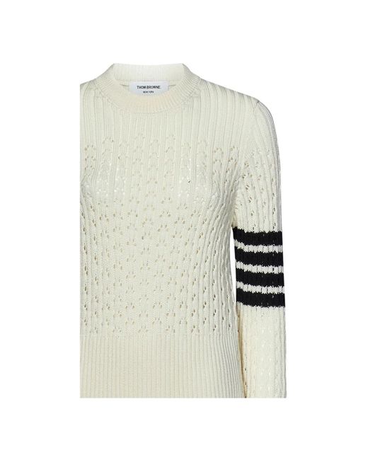 Thom Browne White Weißer sweatshirt ss24