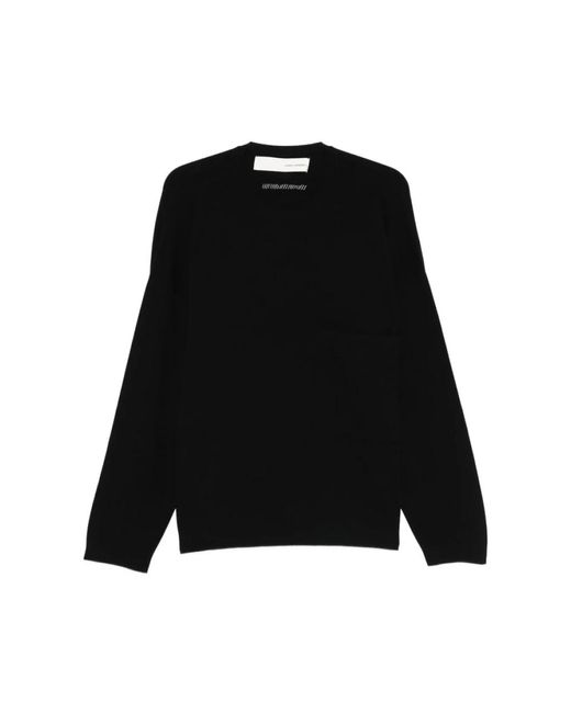 Isabel Benenato Black Round-Neck Knitwear for men