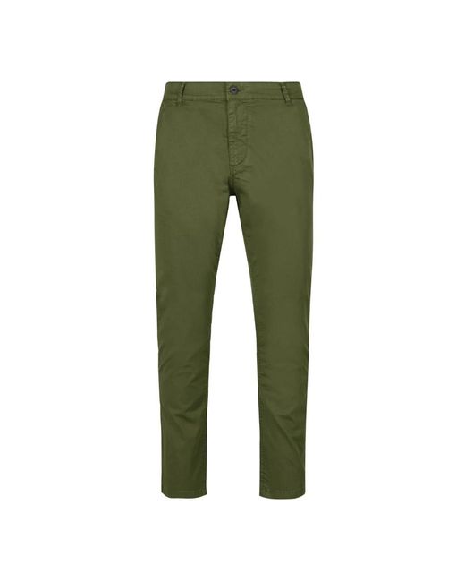 Pantaloni chino cotone stretch effetto piquet di Bomboogie in Green da Uomo