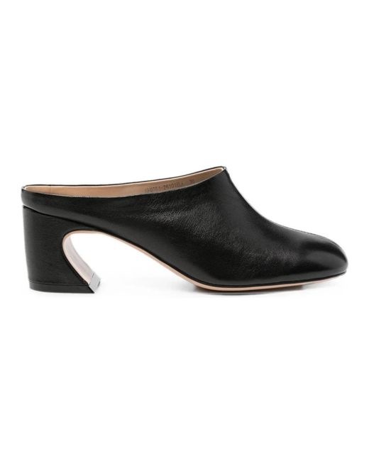 ADRIANNA FERETTI Black Heeled Mules