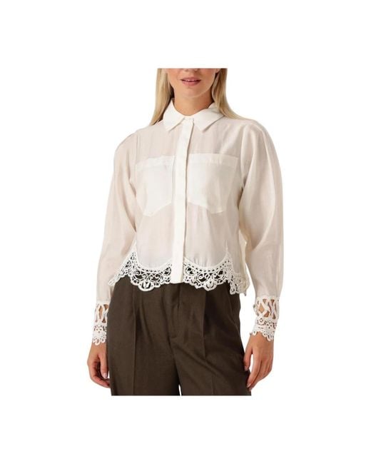 Copenhagen Muse Witte Cmmolly-Shirt Blouse in het Natural