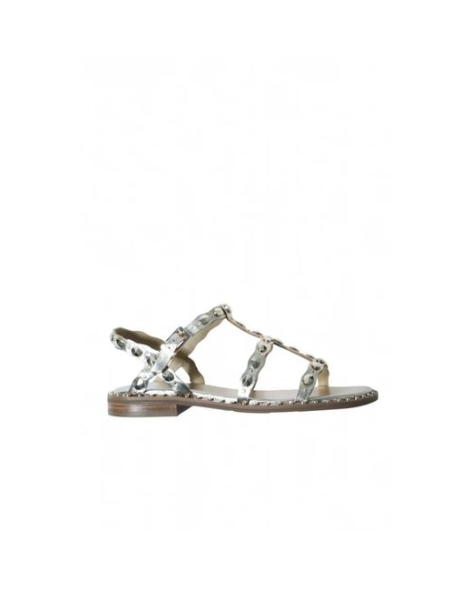 Ash White Flat Sandals